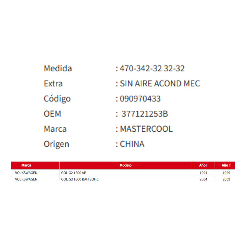 Radiador Motor Volkswagen Gol G2/g3/g4