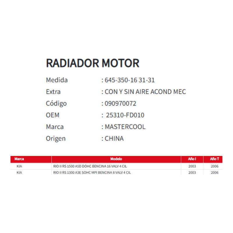 Radiador Motor Nissan Primera 2.0