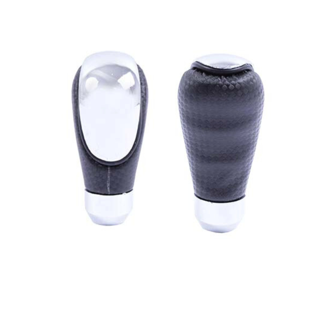 Perilla Palanca de Cambio Universal en Cuero Negro/Gris