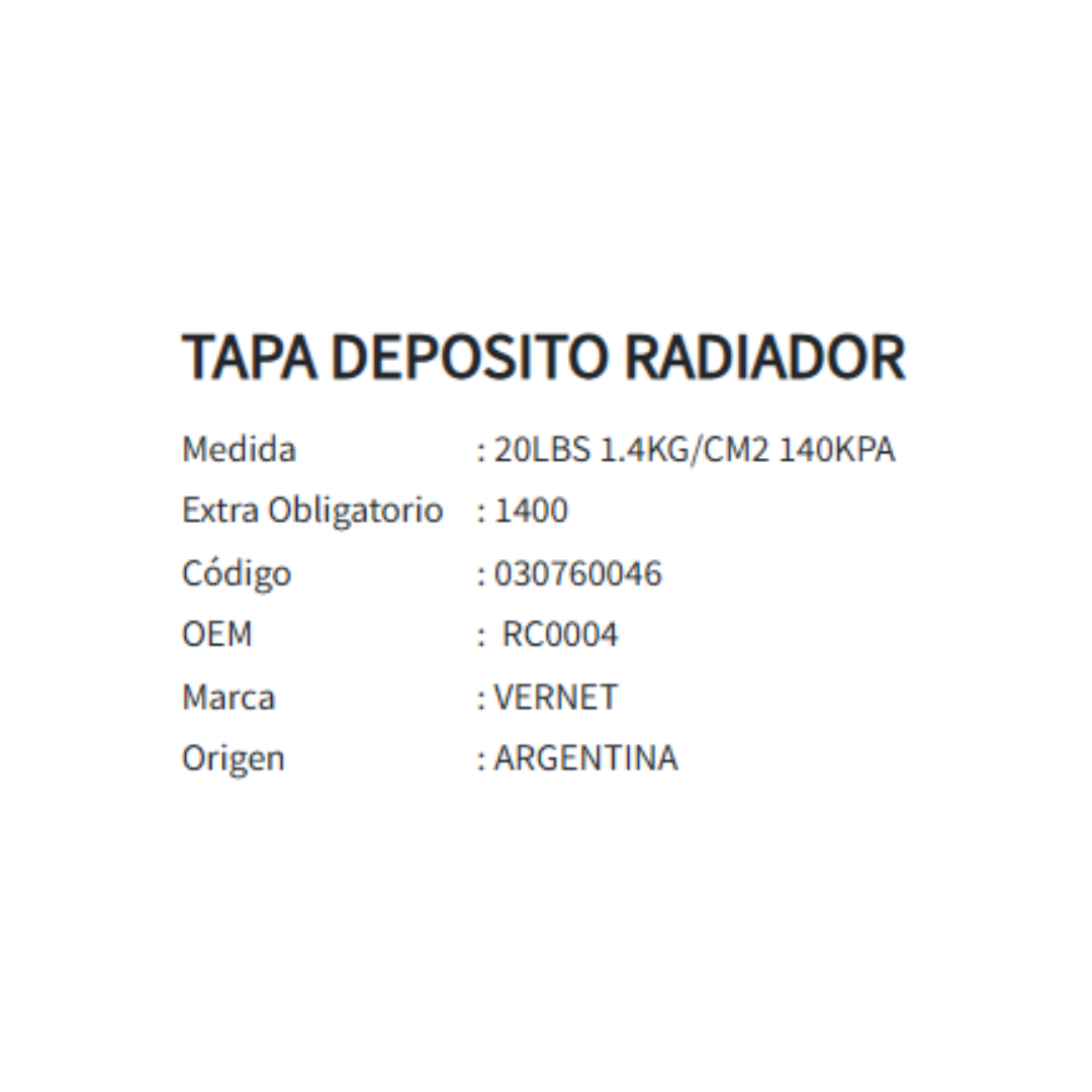 TAPA DEPOSITO RADIADOR CHEVROLET ASTRA-CAPTIVA-COMBO-CORSA 1.4/2.2/2.4 1992-2018