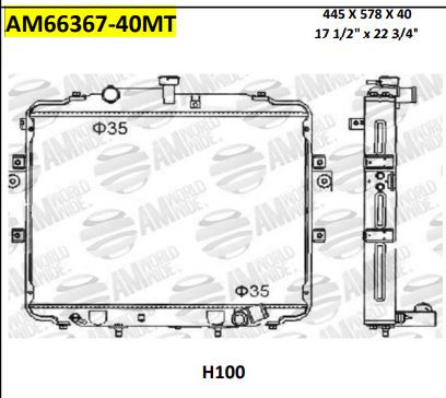 Radiador Motor Hyundai H100 2.5
