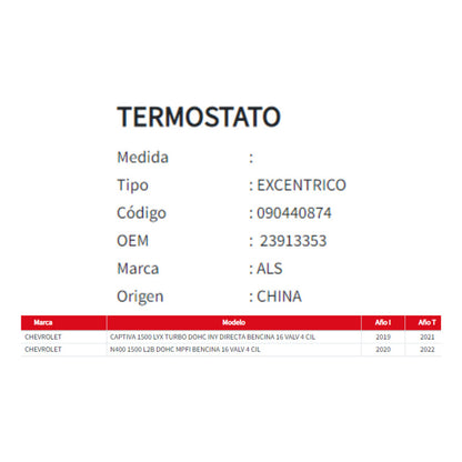 Termostato Chevrolet Captiva-n400 1.5 19-22