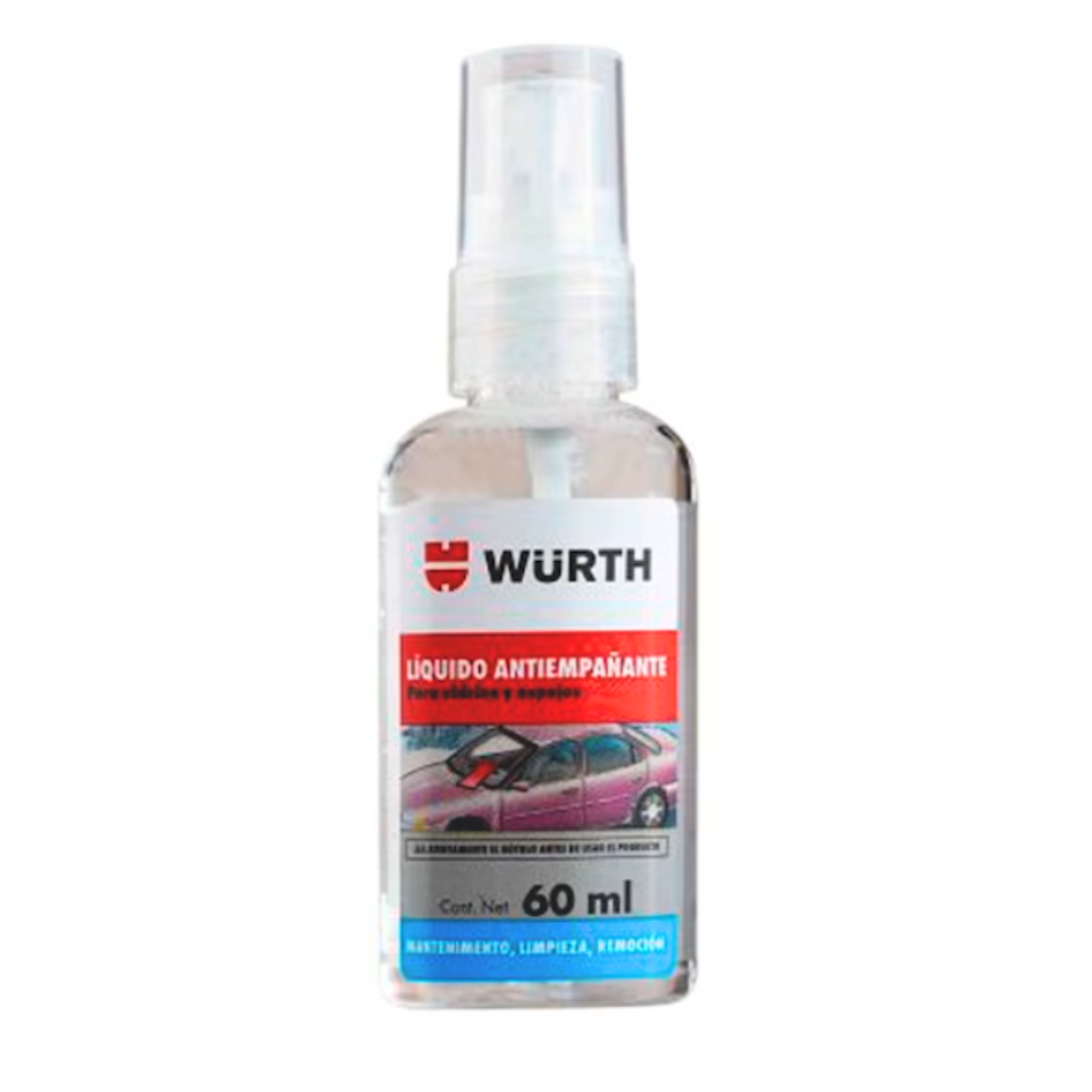 Anti Empañante 60 ml Würth - Sellado Antiniebla para Vidrios y Espejos